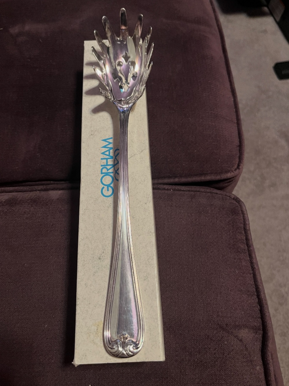 Gorham Silver-Tone Pierced Salad Serving Spoon